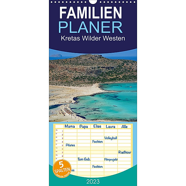 Familienplaner Kretas Wilder Westen (Wandkalender 2023 , 21 cm x 45 cm, hoch), Claudia Kleemann