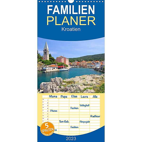 Familienplaner Kroatien (Wandkalender 2023 , 21 cm x 45 cm, hoch), LianeM