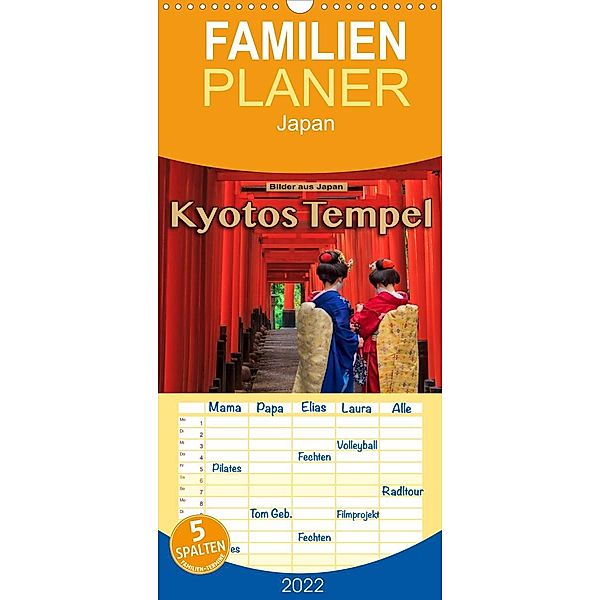 Familienplaner Kyotos Tempel - Bilder aus Japan (Wandkalender 2022 , 21 cm x 45 cm, hoch), Stefanie Pappon