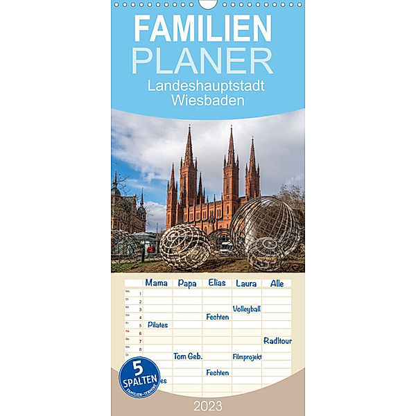 Familienplaner Landeshauptstadt Wiesbaden (Wandkalender 2023 , 21 cm x 45 cm, hoch), Peter Schickert