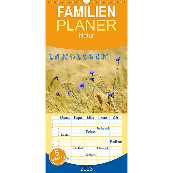 Familienplaner LANDLEBEN (Wandkalender 2023 , 21 cm x 45 cm, hoch), Gugigei