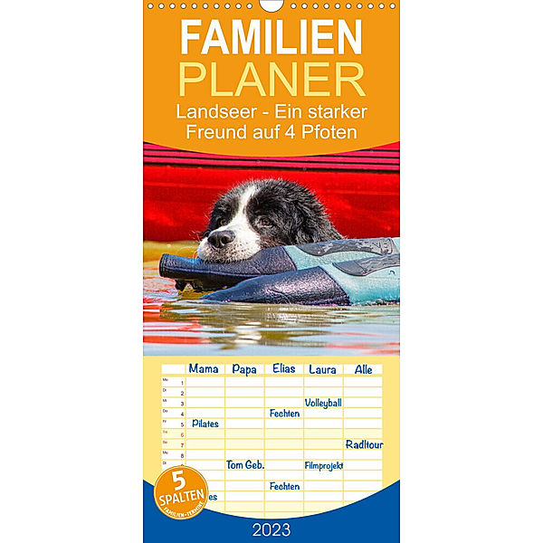 Familienplaner Landseer - Ein starker Freund auf 4 Pfoten (Wandkalender 2023 , 21 cm x 45 cm, hoch), Sigrid Starick