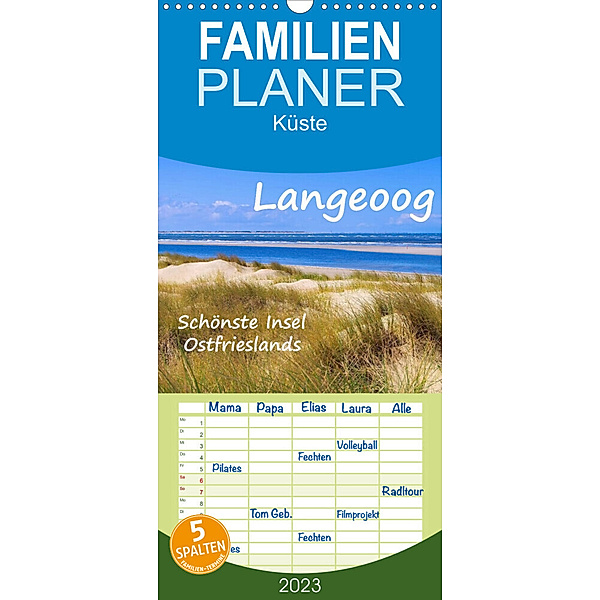 Familienplaner Langeoog - Schönste Insel Ostfrieslands (Wandkalender 2023 , 21 cm x 45 cm, hoch), LianeM