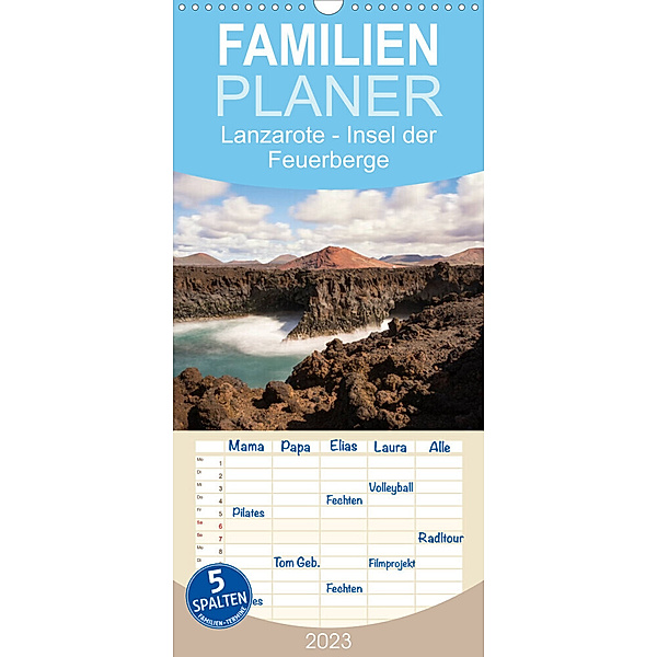 Familienplaner Lanzarote - Insel der Feuerberge (Wandkalender 2023 , 21 cm x 45 cm, hoch), AJ Beuck
