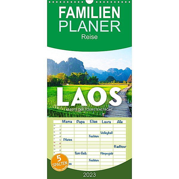 Familienplaner Laos - Abseits der Touristenströme. (Wandkalender 2023 , 21 cm x 45 cm, hoch), SF
