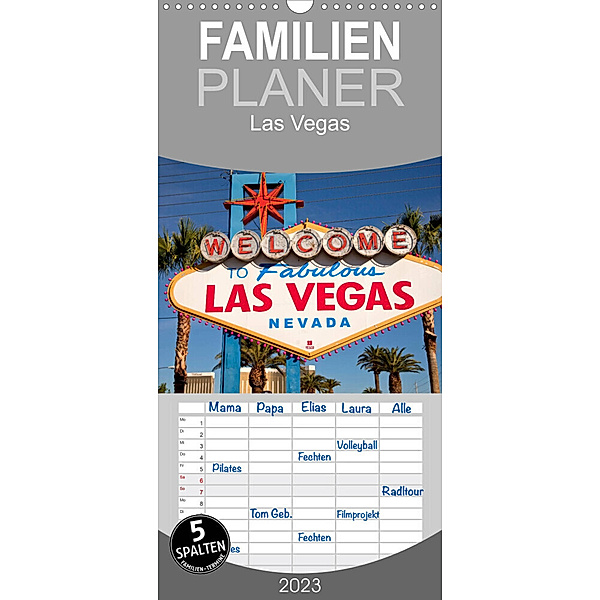 Familienplaner Las Vegas (Wandkalender 2023 , 21 cm x 45 cm, hoch), Peter Schickert