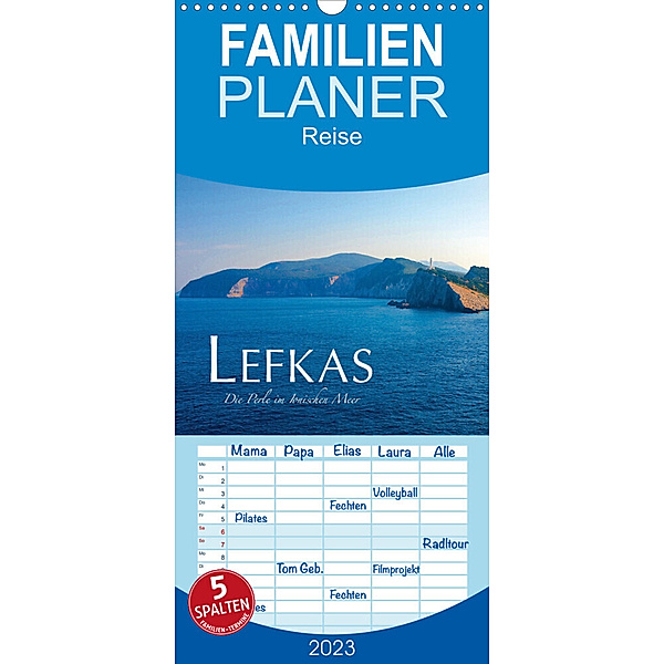 Familienplaner Lefkas - Die Perle im Ionischen Meer (Wandkalender 2023 , 21 cm x 45 cm, hoch), Fabian Keller