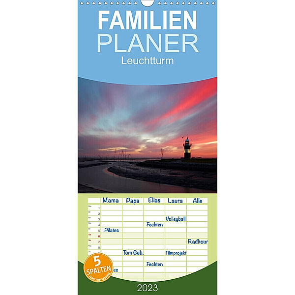 Familienplaner Leuchtturm Kleiner Preuße (Wandkalender 2023 , 21 cm x 45 cm, hoch), Andrea Kusajda