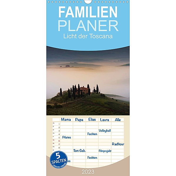 Familienplaner Licht der Toscana (Wandkalender 2023 , 21 cm x 45 cm, hoch), Peter Schürholz