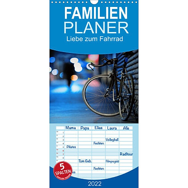 Familienplaner Liebe zum Fahrrad (Wandkalender 2022 , 21 cm x 45 cm, hoch), insideportugal