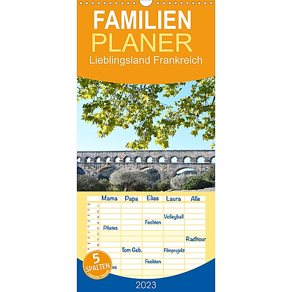 Familienplaner Lieblingsland Frankreich (Wandkalender 2023 , 21 cm x 45 cm, hoch), Flori0