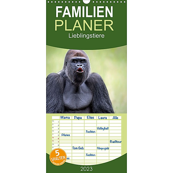 Familienplaner Lieblingstiere - Schönheiten aus dem Tierreich (Wandkalender 2023 , 21 cm x 45 cm, hoch), Bettina Dittmann