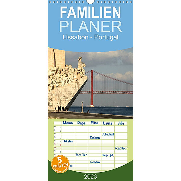 Familienplaner Lissabon - Portugal (Wandkalender 2023 , 21 cm x 45 cm, hoch), Peter Schickert