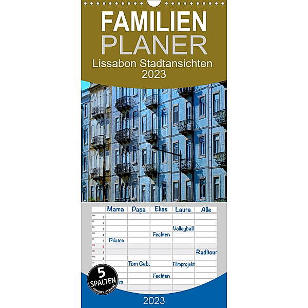 Familienplaner Lissabon Stadtansichten 2023 (Wandkalender 2023 , 21 cm x 45 cm, hoch), Jochen Gerken