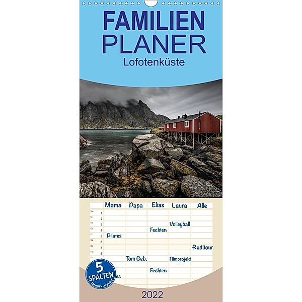 Familienplaner Lofotenküste (Wandkalender 2022 , 21 cm x 45 cm, hoch), Sebastian Worm