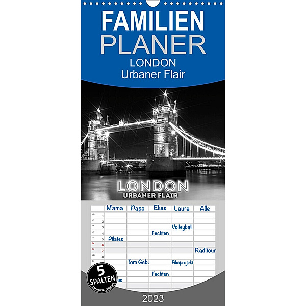 Familienplaner LONDON Urbaner Flair (Wandkalender 2023 , 21 cm x 45 cm, hoch), Melanie Viola