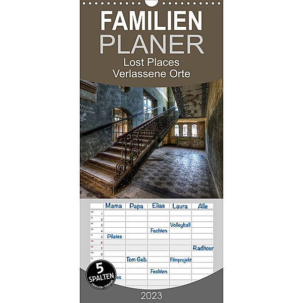 Familienplaner Lost Places - Verlassene Orte (Wandkalender 2023 , 21 cm x 45 cm, hoch), Carina Buchspies