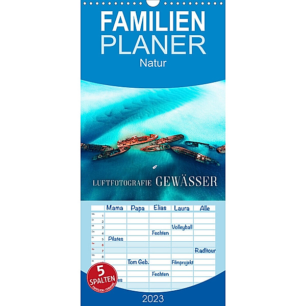 Familienplaner Luftfotografie - Gewässer (Wandkalender 2023 , 21 cm x 45 cm, hoch), SF
