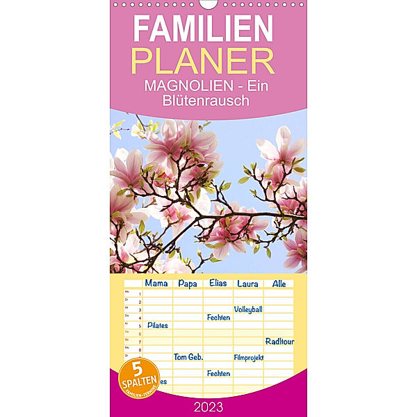 Familienplaner Magnolien Ein Blütenrausch (Wandkalender 2023 , 21 cm x 45 cm, hoch), Gisela Kruse