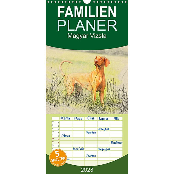 Familienplaner Magyar Vizsla 2023 (Wandkalender 2023 , 21 cm x 45 cm, hoch), Andrea Redecker