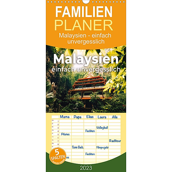 Familienplaner Malaysien - einfach unvergesslich (Wandkalender 2023 , 21 cm x 45 cm, hoch), SF