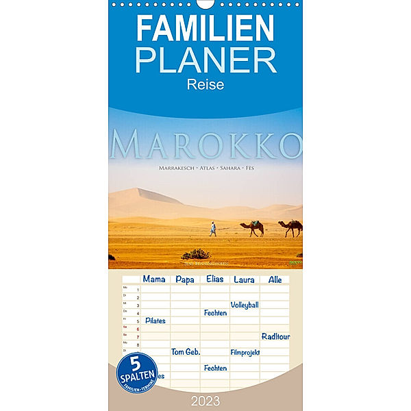 Familienplaner Marokko: Marrakesch, Atlas, Sahara, Fès (Wandkalender 2023 , 21 cm x 45 cm, hoch), Jens Benninghofen