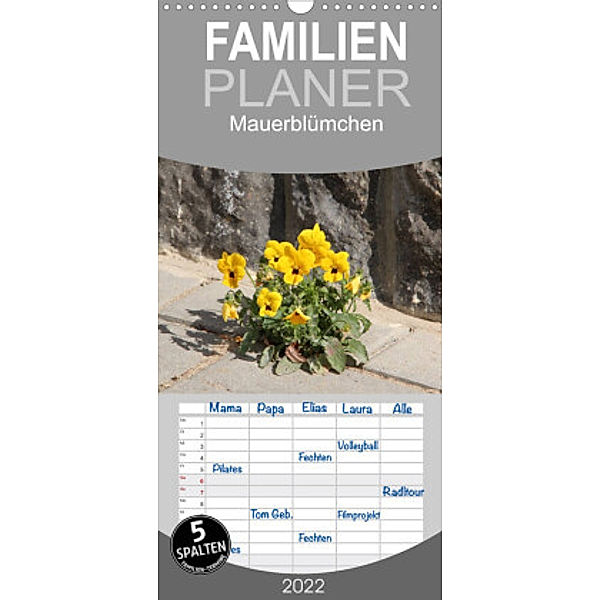 Familienplaner Mauerblümchen (Wandkalender 2022 , 21 cm x 45 cm, hoch), B. Sprenger