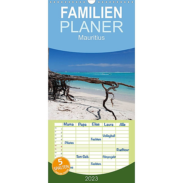 Familienplaner Mauritius (Wandkalender 2023 , 21 cm x 45 cm, hoch), Thomas Amler