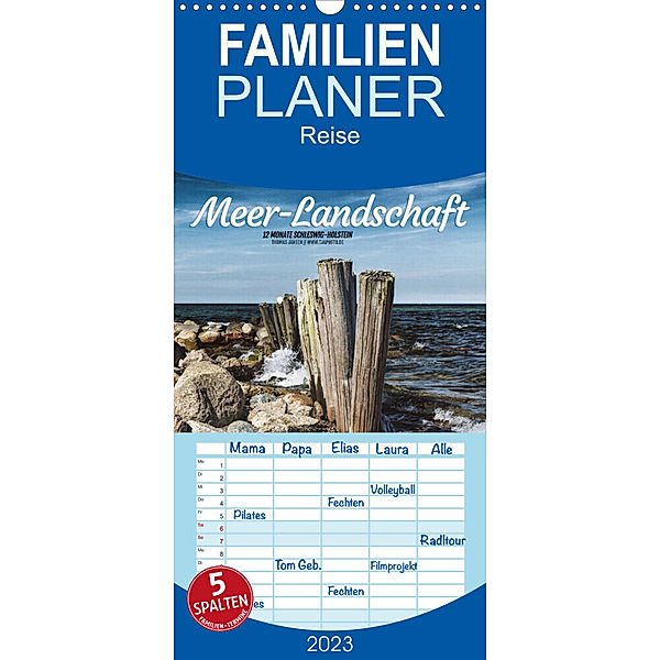 Familienplaner Meer-Landschaft - 12 Monate Schleswig Holstein (Wandkalender 2023 , 21 cm x 45 cm, hoch), Thomas Jansen