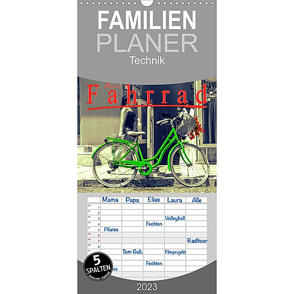 Familienplaner Mein Fahrrad (Wandkalender 2023 , 21 cm x 45 cm, hoch), Peter Roder