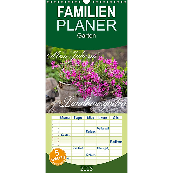 Familienplaner Mein Jahr im Landhausgarten (Wandkalender 2023 , 21 cm x 45 cm, hoch), Andrea Haase