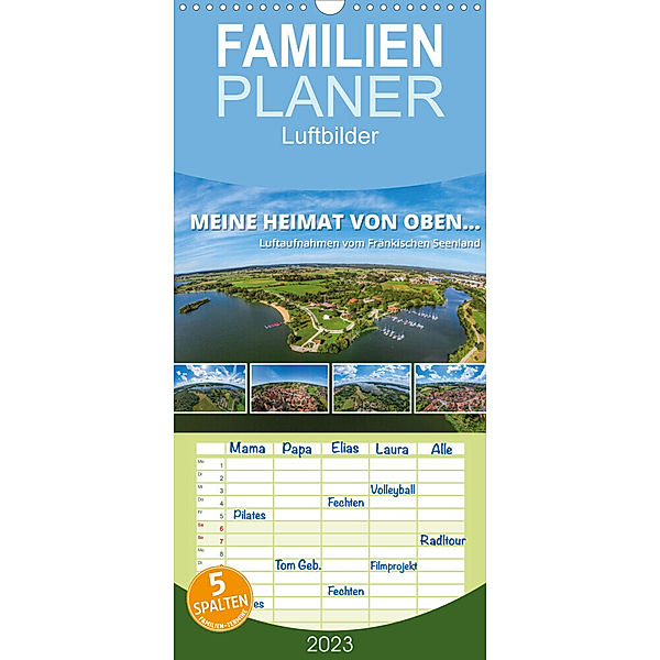 Familienplaner Meine Heimat von oben ... Luftaufnahmen vom Fränkischen Seenland (Wandkalender 2023 , 21 cm x 45 cm, hoch), Gerhard Ruff