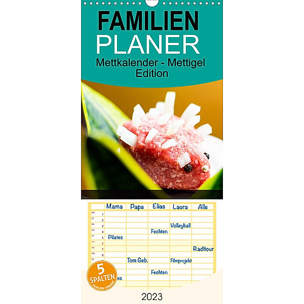 Familienplaner Mettkalender - Mettigel Edition (Wandkalender 2023 , 21 cm x 45 cm, hoch), Mettfluencer