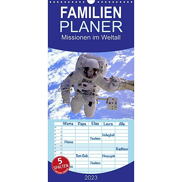 Familienplaner Missionen im Weltall (Wandkalender 2023 , 21 cm x 45 cm, hoch), Elisabeth Stanzer