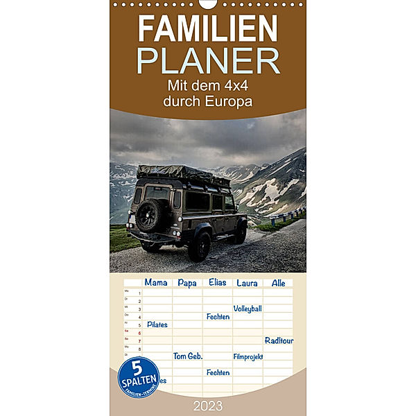 Familienplaner Mit dem 4x4 durch Europa (Wandkalender 2023 , 21 cm x 45 cm, hoch), Kirsten Karius