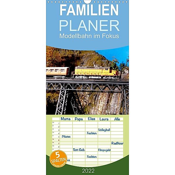 Familienplaner Modellbahn im Fokus (Wandkalender 2022 , 21 cm x 45 cm, hoch), Klaus-Peter Huschka