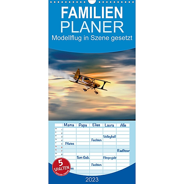 Familienplaner Modellflug in Szene gesetzt (Wandkalender 2023 , 21 cm x 45 cm, hoch), Dieter Gödecke