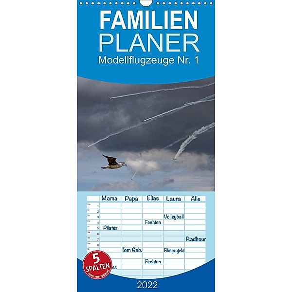 Familienplaner Modellflugzeuge Nr. 1 (Wandkalender 2022 , 21 cm x 45 cm, hoch), Nik van Veenendaal Fotografie vv-design.com