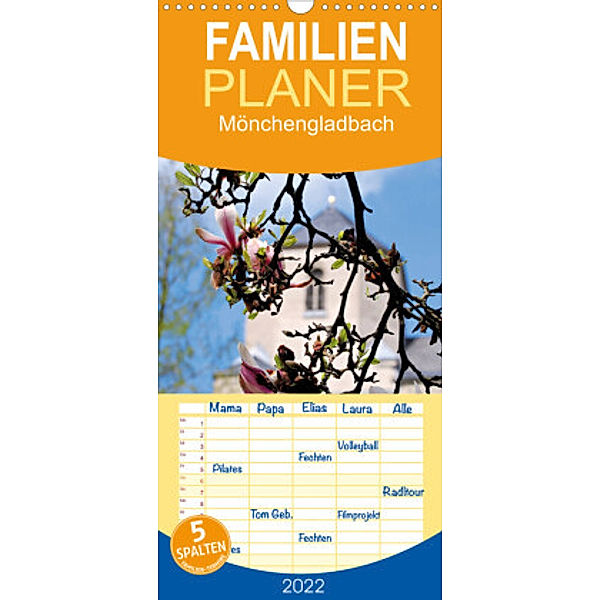 Familienplaner Mönchengladbach - Ein Stadtrundgang am Niederrhein (Wandkalender 2022 , 21 cm x 45 cm, hoch), Daniela Bergmann