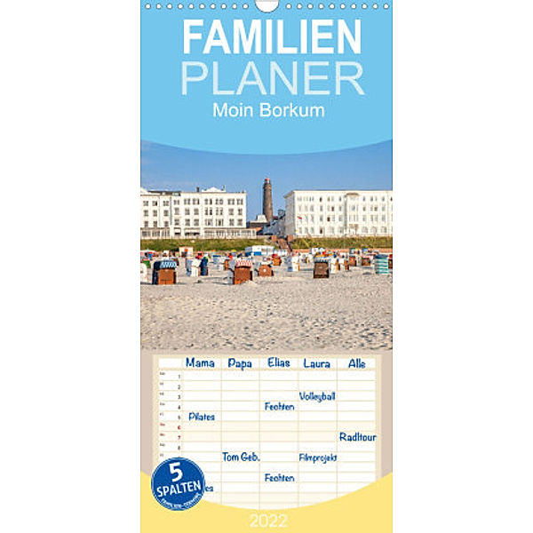 Familienplaner Moin Borkum (Wandkalender 2022 , 21 cm x 45 cm, hoch), Dietmar Scherf