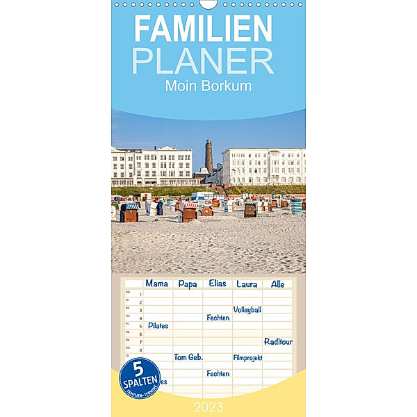 Familienplaner Moin Borkum (Wandkalender 2023 , 21 cm x 45 cm, hoch), Dietmar Scherf