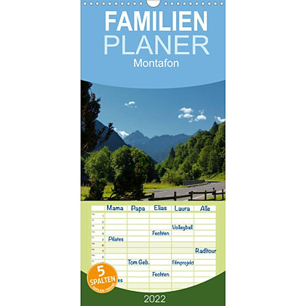 Familienplaner Montafon (Wandkalender 2022 , 21 cm x 45 cm, hoch), Brigitte Dürr