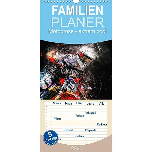 Familienplaner Motocross - extrem cool (Wandkalender 2022 , 21 cm x 45 cm, hoch), Peter Roder