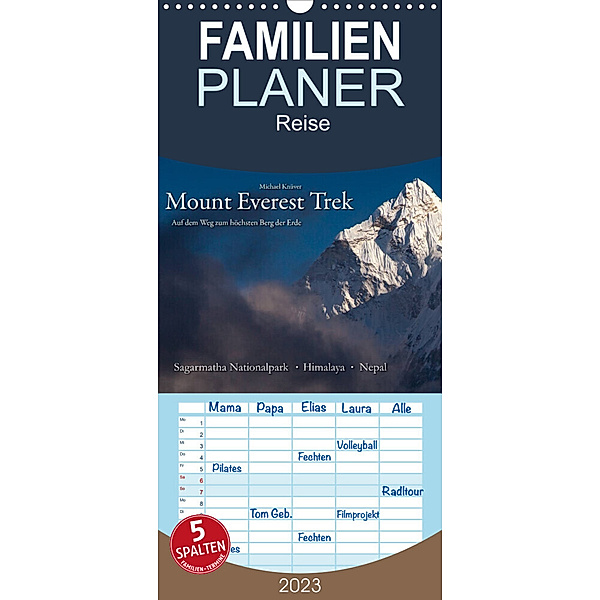 Familienplaner Mount Everest Trek (Wandkalender 2023 , 21 cm x 45 cm, hoch), Michael Knüver