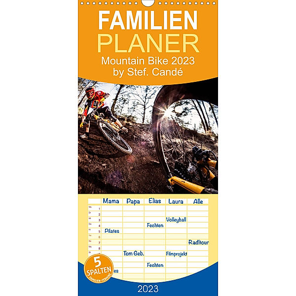 Familienplaner Mountain Bike 2023 by Stef. Candé (Wandkalender 2023 , 21 cm x 45 cm, hoch), Stef. Candé