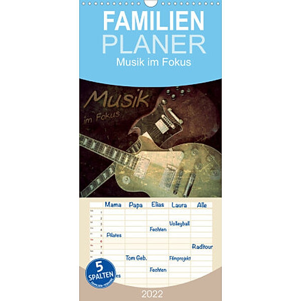 Familienplaner Musik im Fokus (Wandkalender 2022 , 21 cm x 45 cm, hoch), Renate Bleicher