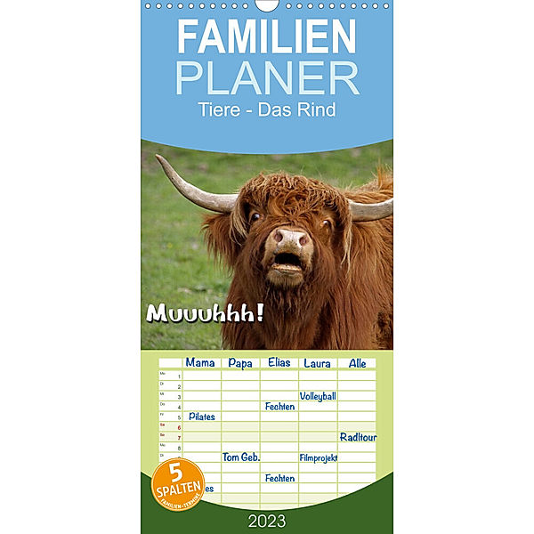 Familienplaner Muuuhhh! (Wandkalender 2023 , 21 cm x 45 cm, hoch), Martina Berg