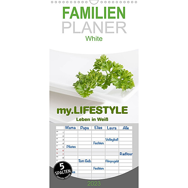 Familienplaner my.LIFESTYLE - Leben in Weiß (Wandkalender 2023 , 21 cm x 45 cm, hoch), Marion Krätschmer