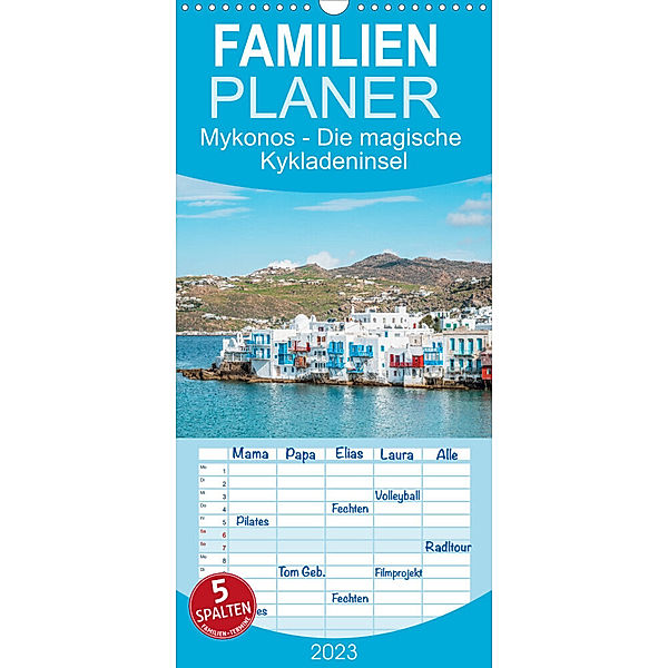 Familienplaner Mykonos - Die magische Kykladeninsel (Wandkalender 2023 , 21 cm x 45 cm, hoch), Thomas / Jastram, Elisabeth Jastram