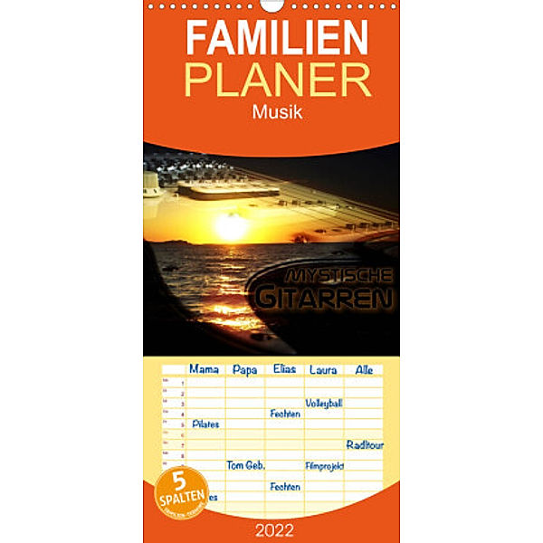 Familienplaner Mystische Gitarren (Wandkalender 2022 , 21 cm x 45 cm, hoch), Renate Bleicher